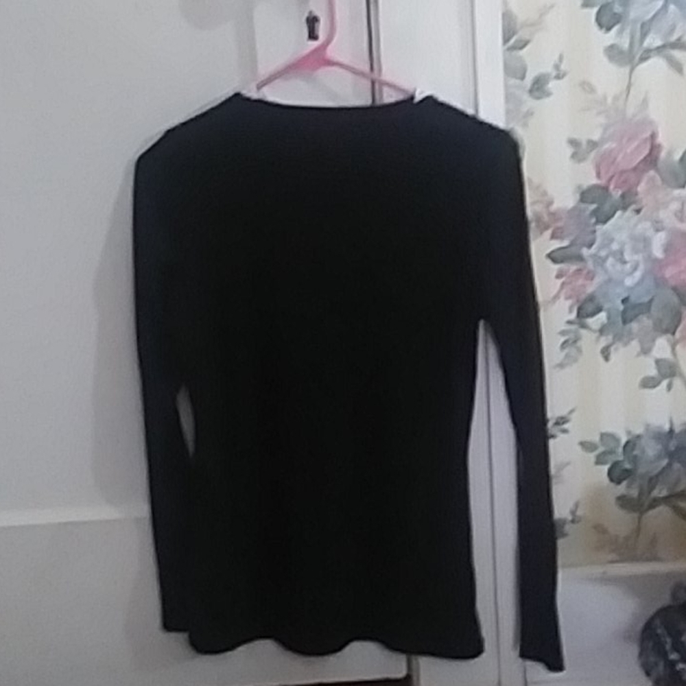 A black and white lace long sleeve shirt